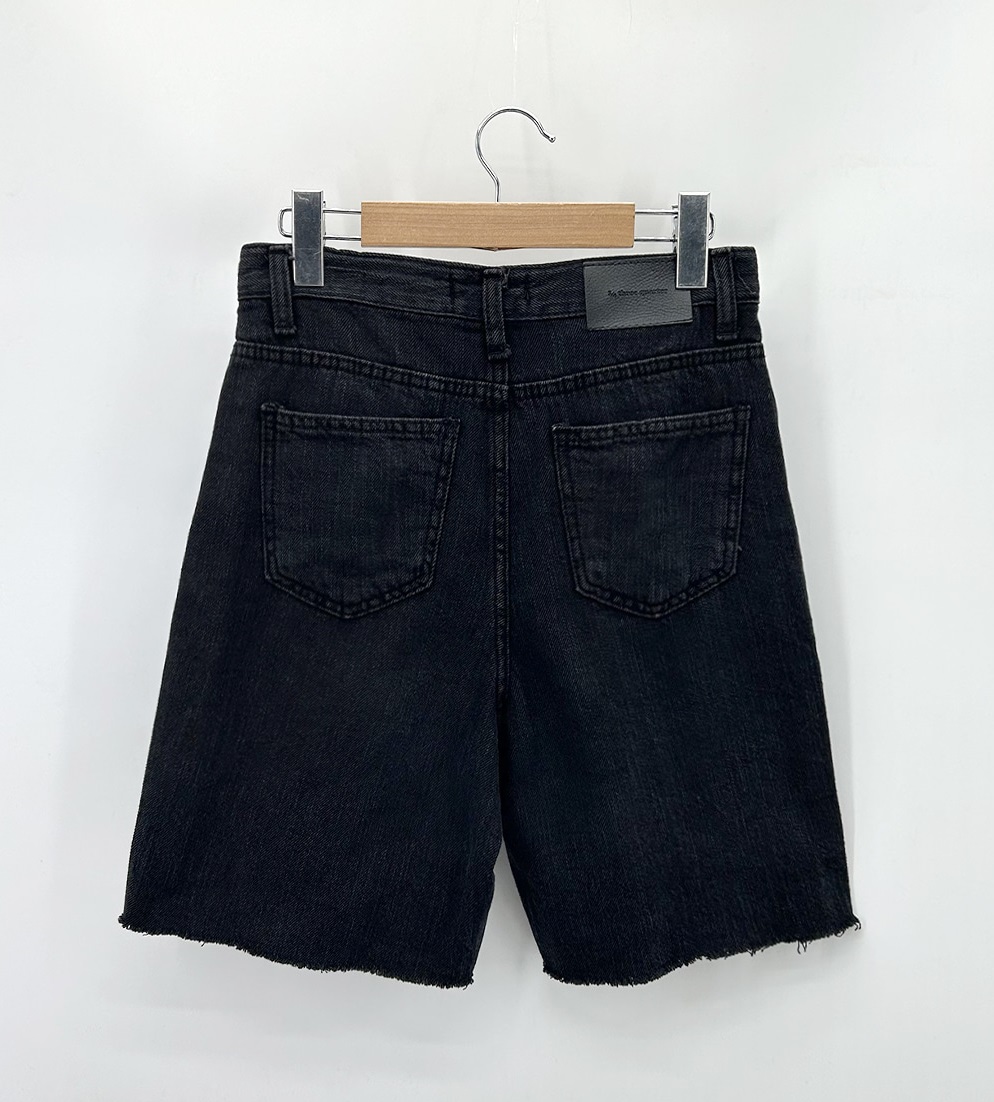 Forever Kids 正韓  好版型黑色 五分褲牛仔【J69365】 