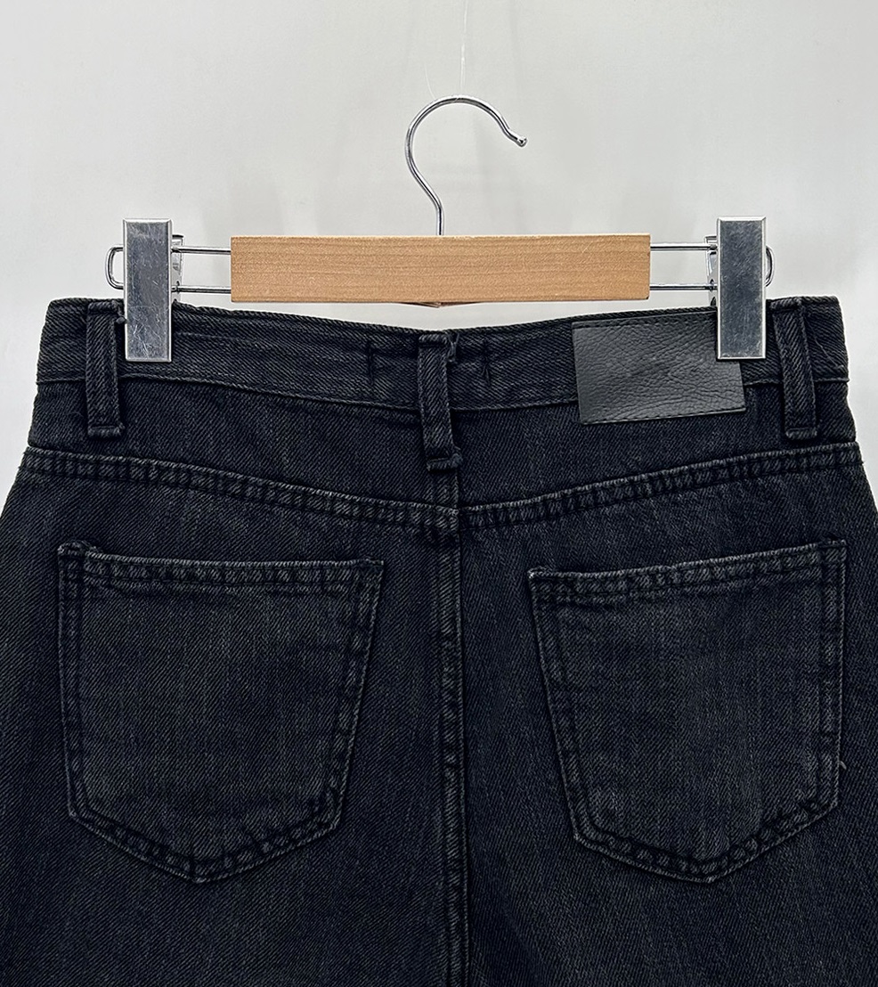 Forever Kids 正韓  好版型黑色 五分褲牛仔【J69365】 