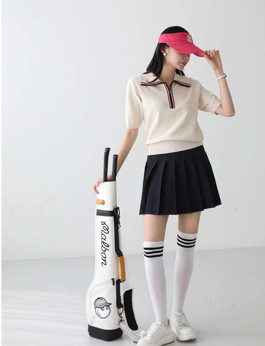 Forever Kids 正韓  配色俐落翻領針織上衣【J69368】 