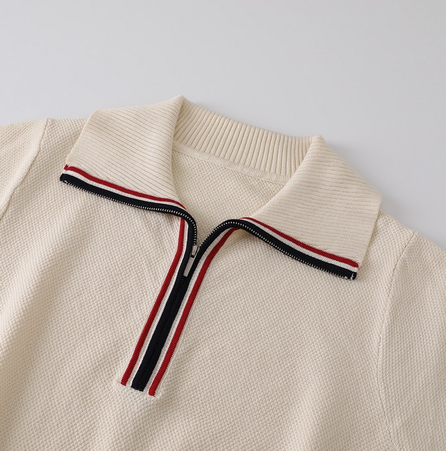 Forever Kids 正韓  配色俐落翻領針織上衣【J69368】 