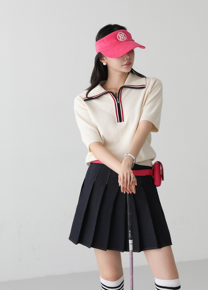 Forever Kids 正韓  配色俐落翻領針織上衣【J69368】 