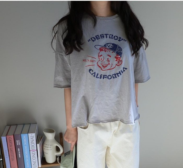 Forever Kids 正韓 可愛印花復古T上衣【R6801】韓國代購