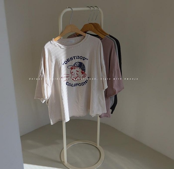 Forever Kids 正韓 可愛印花復古T上衣【R6801】韓國代購