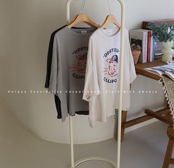 Forever Kids 正韓 可愛印花復古T上衣【R6801】韓國代購