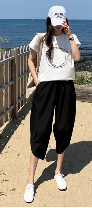 Forever Kids  特價 正韓 繞圈圓形印花寬鬆T【E46359】韓國代購