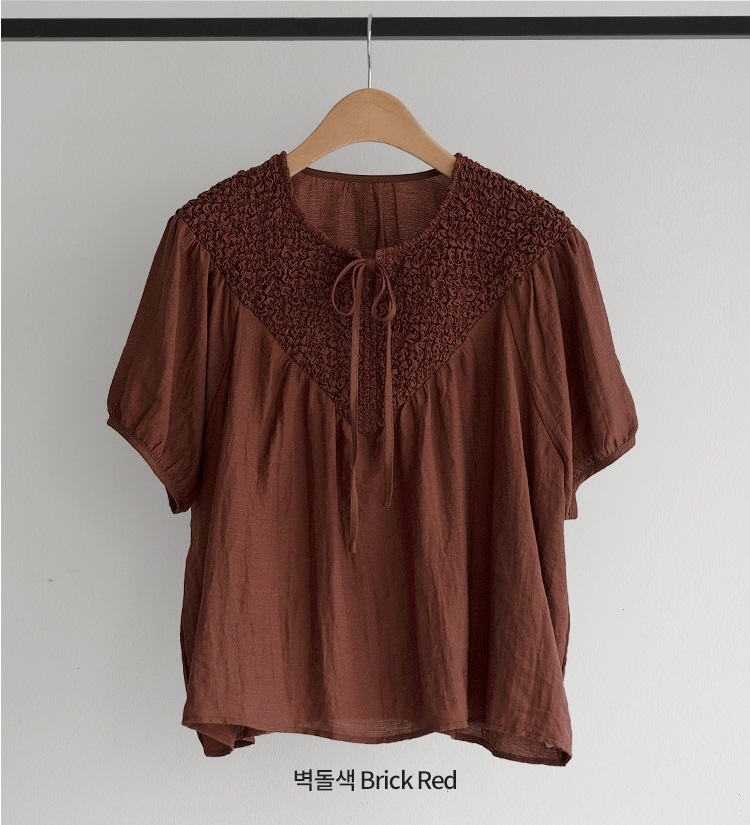 Forever Kids  正韓    唯美亞麻繫帶抽繩皺褶襯衫【A69301】