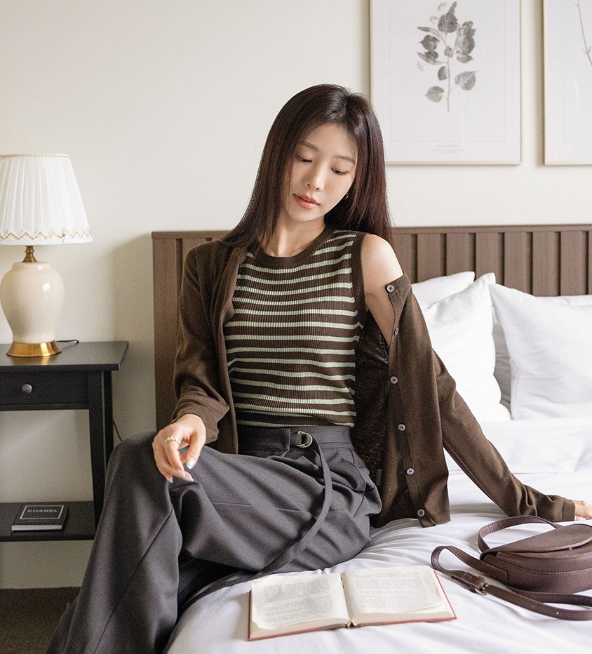 Forever Kids  正韓  無袖針織條紋背心【A69305】