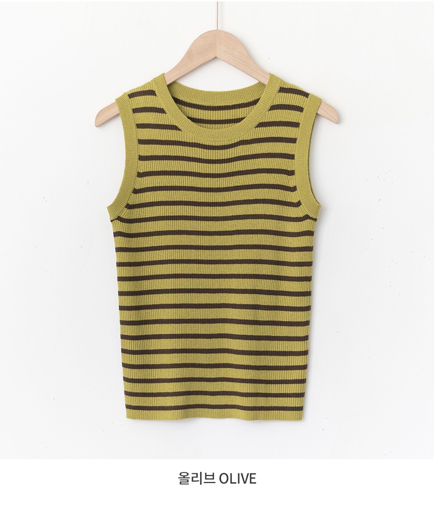Forever Kids  正韓  無袖針織條紋背心【A69305】