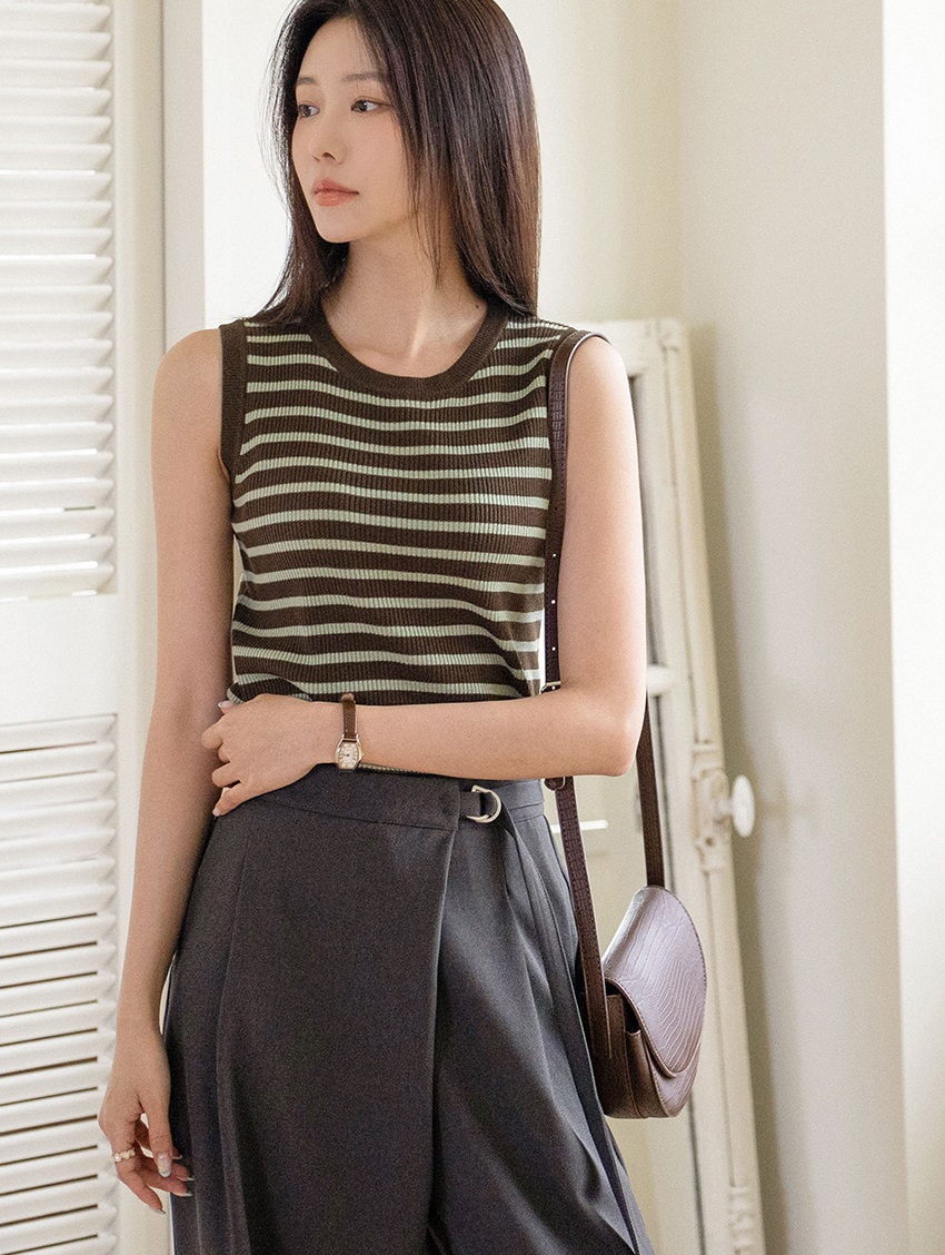 Forever Kids  正韓  無袖針織條紋背心【A69305】