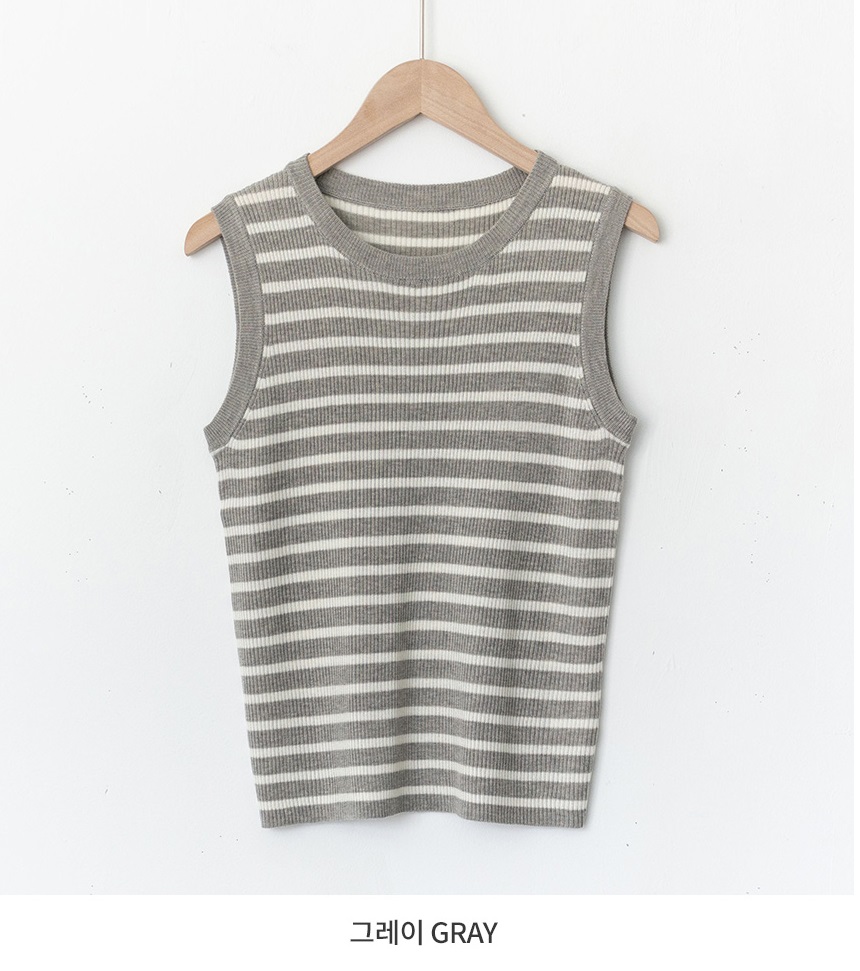 Forever Kids  正韓  無袖針織條紋背心【A69305】