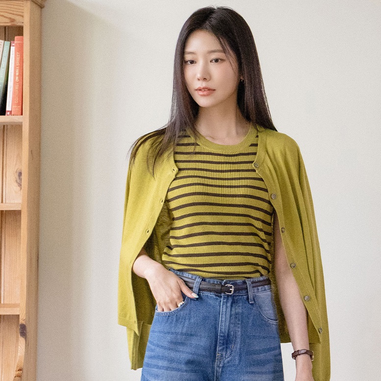 Forever Kids  正韓  無袖針織條紋背心【A69305】