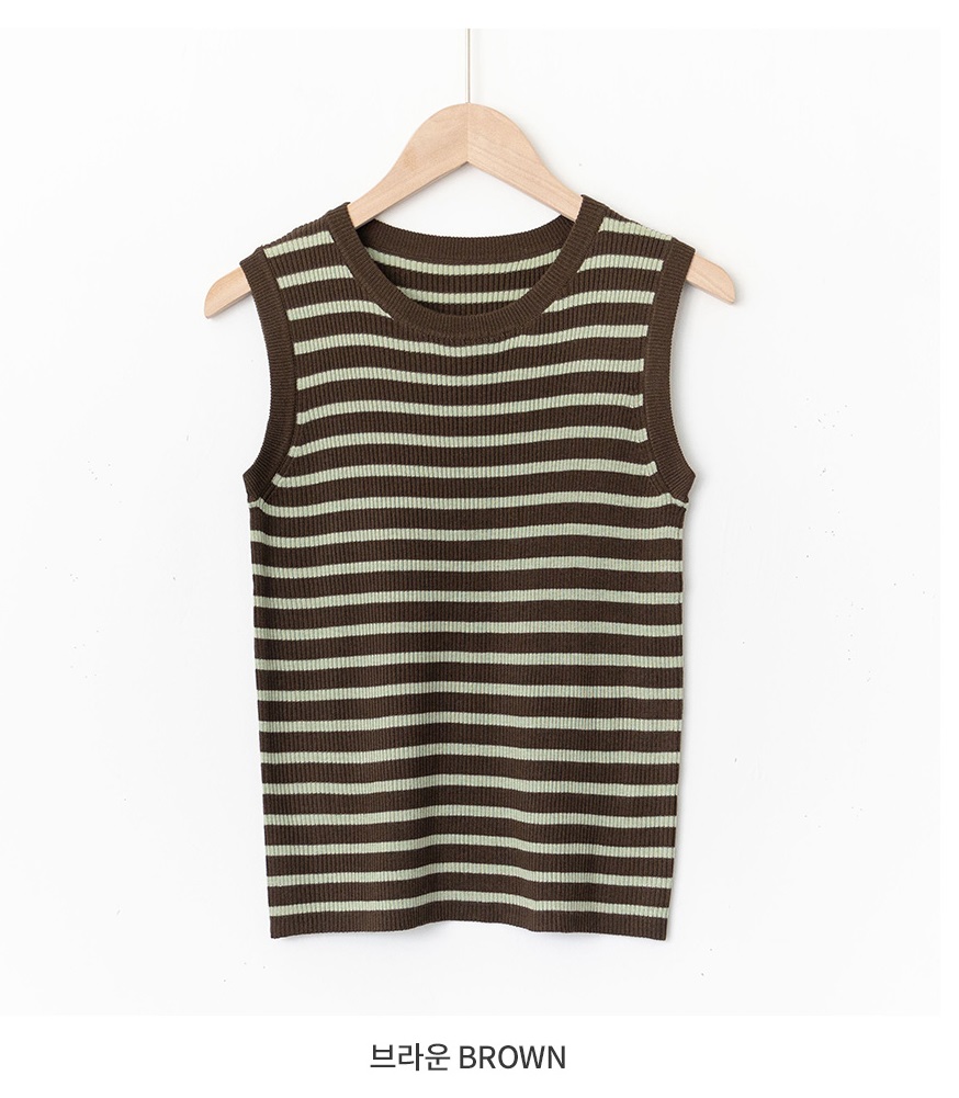 Forever Kids  正韓  無袖針織條紋背心【A69305】