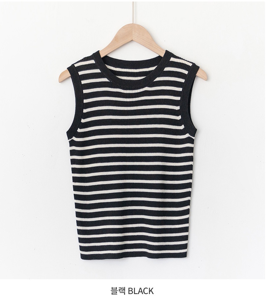 Forever Kids  正韓  無袖針織條紋背心【A69305】