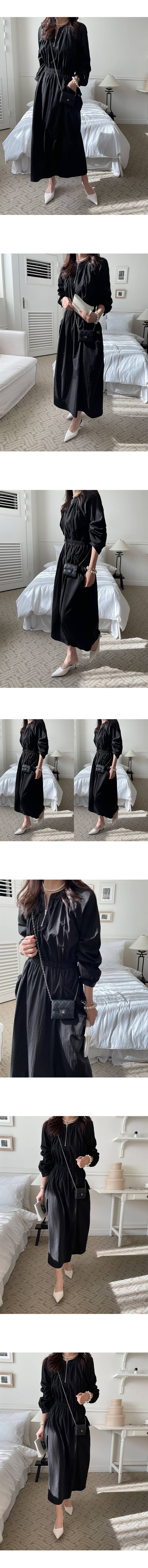 Forever Kids 正韓 薄款縮腰 半拉鍊設計 有口袋率性長洋裝【B69305】韓國代購