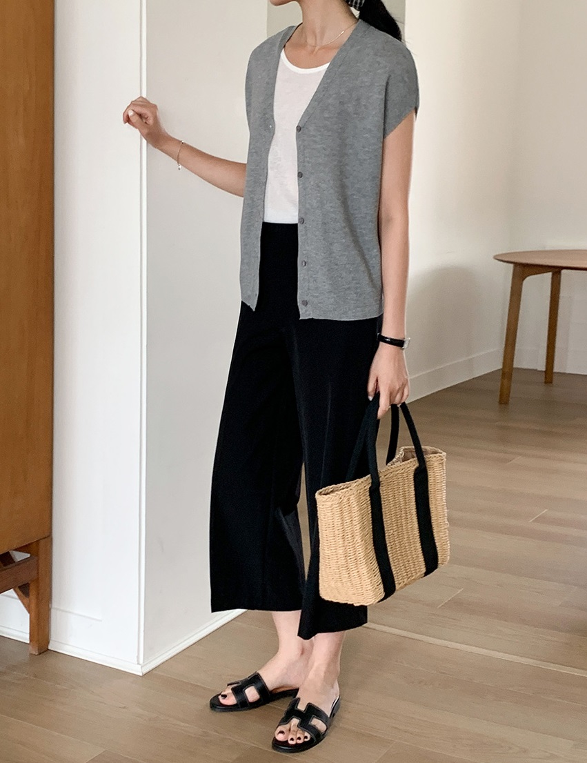 Forever Kids  正韓  俐落修身好穿 後鬆緊腰九分褲 西裝褲【A69306】 