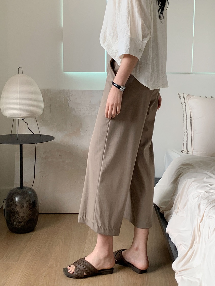 Forever Kids  正韓  俐落修身好穿 後鬆緊腰九分褲 西裝褲【A69306】 