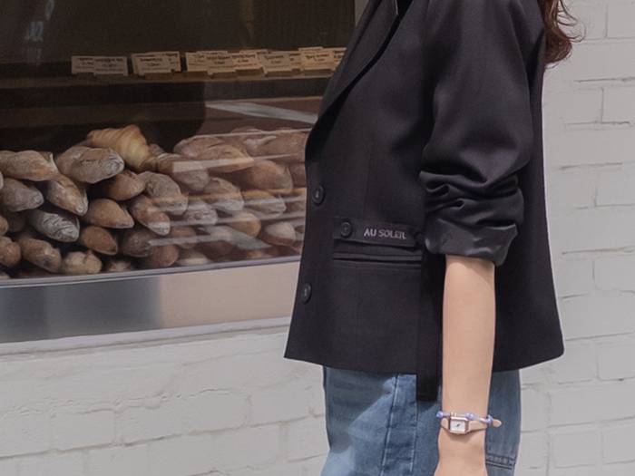 Forever Kids 正韓 好質感鈕扣刺繡 俐落半短西裝外套 【T69305】韓國代購