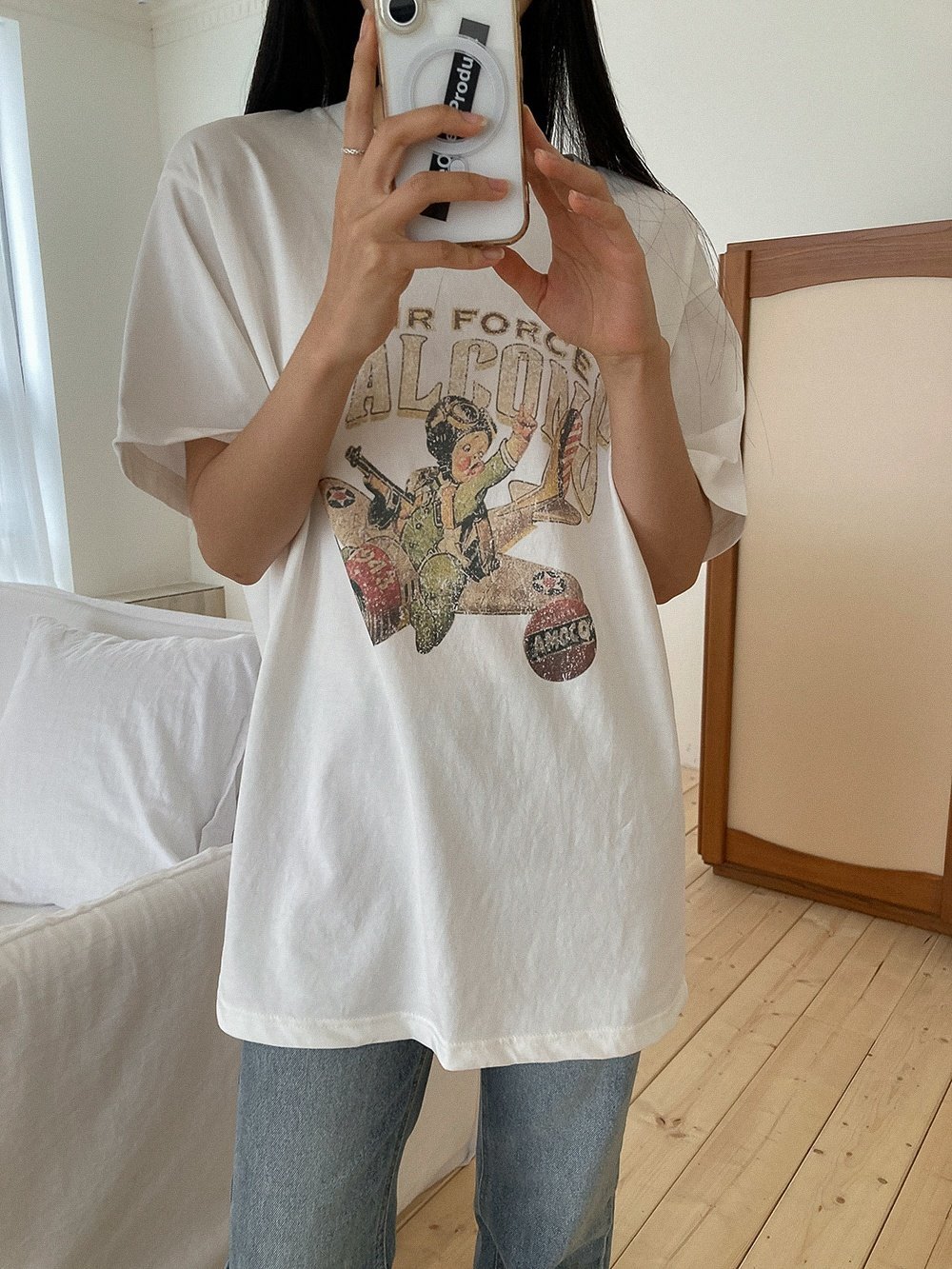 Forever Kids 正韓 水洗寬鬆印花 長版T【A60002】韓國代購