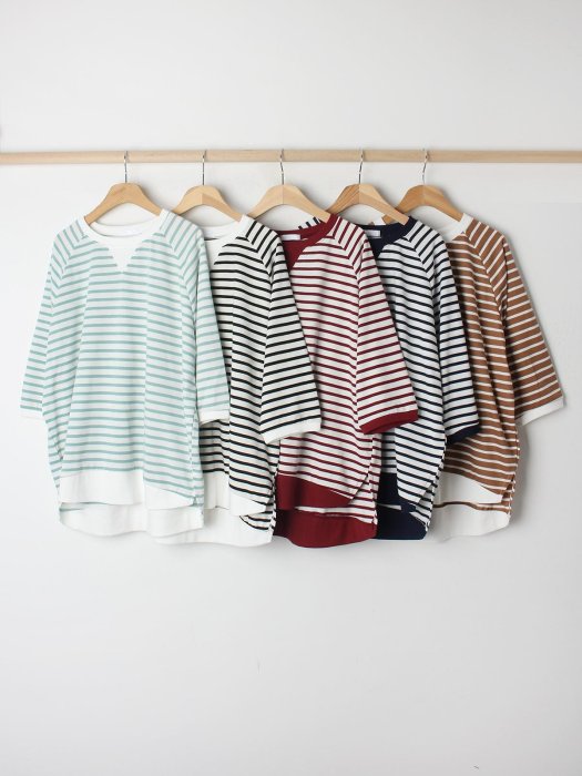 Forever Kids正韓 休閒倒三角條紋側開岔前短後長上衣【B50606】