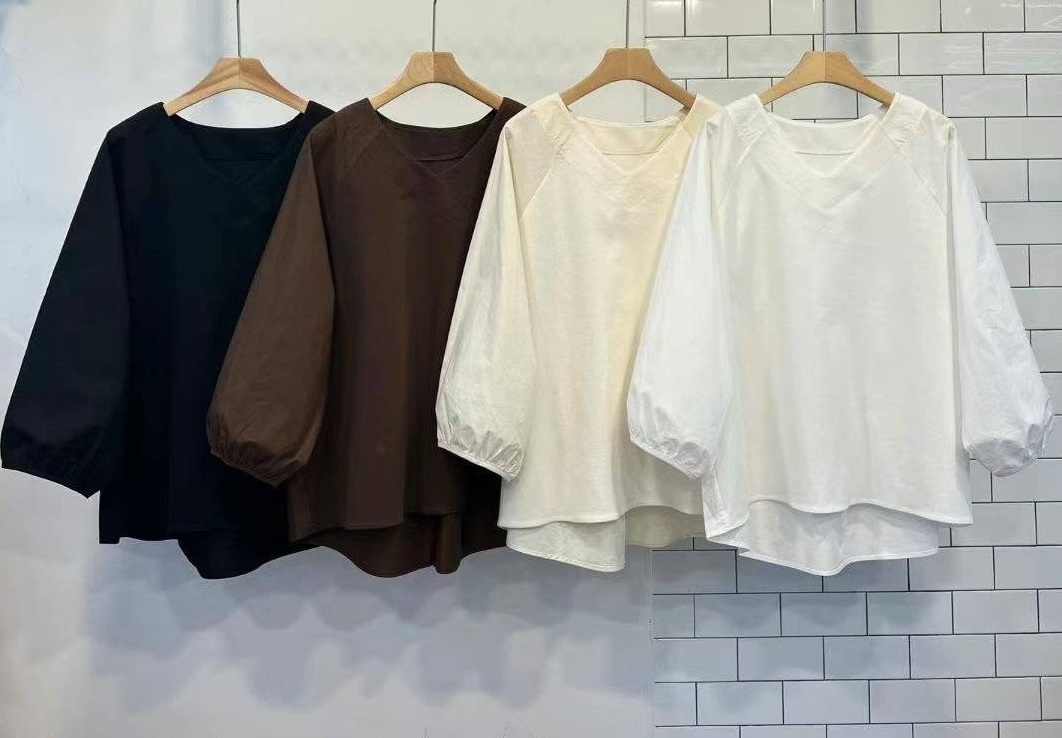 Forever Kids 正韓 簡約V領前短後長T上衣【H60005】韓國代購