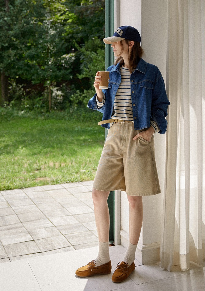 Forever Kids 正韓 好看剛好長度率性牛仔襯衫 外套【A60301】 