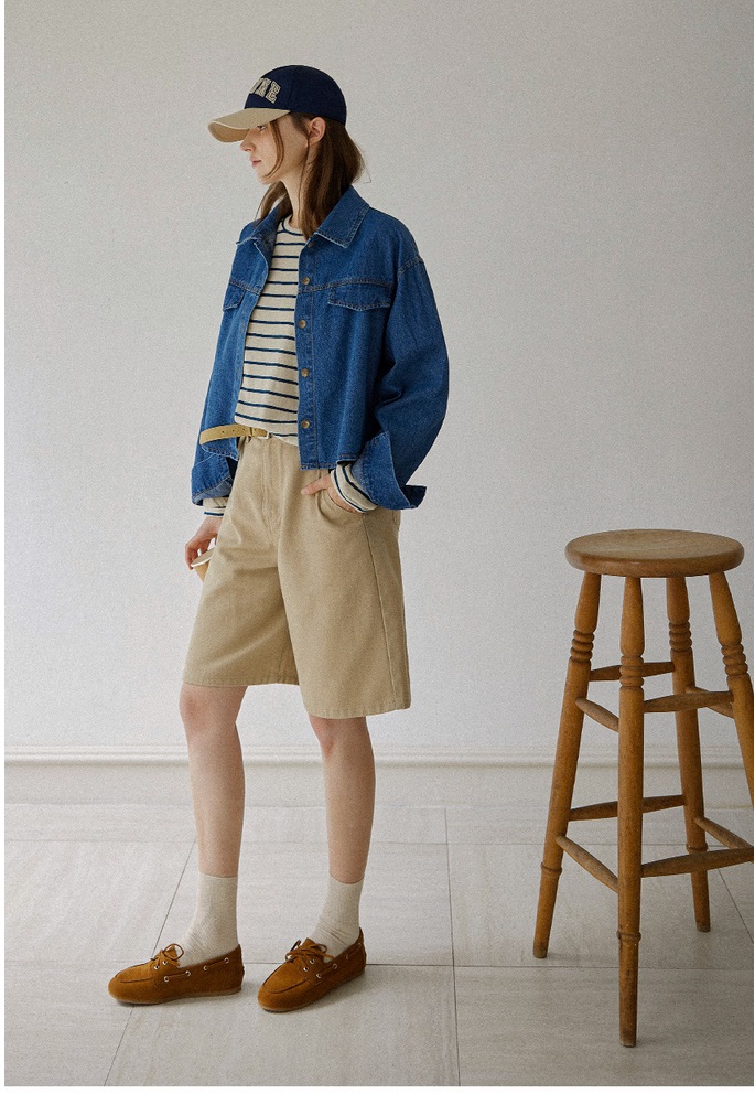 Forever Kids 正韓 好看剛好長度率性牛仔襯衫 外套【A60301】 