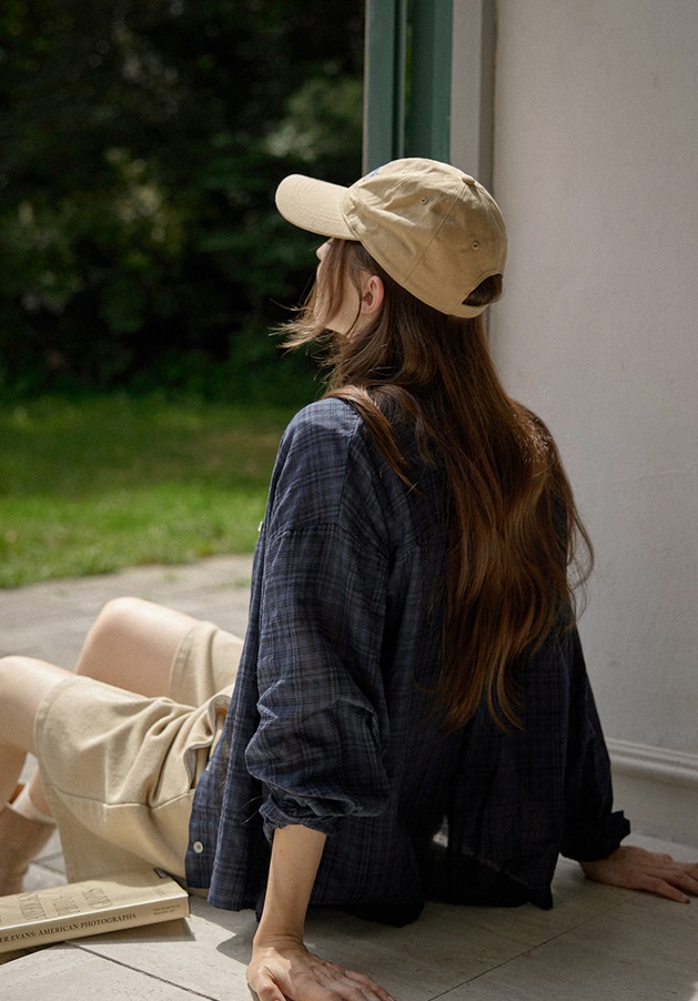 Forever Kids 正韓 輕薄格紋寬鬆襯衫【A60302】 