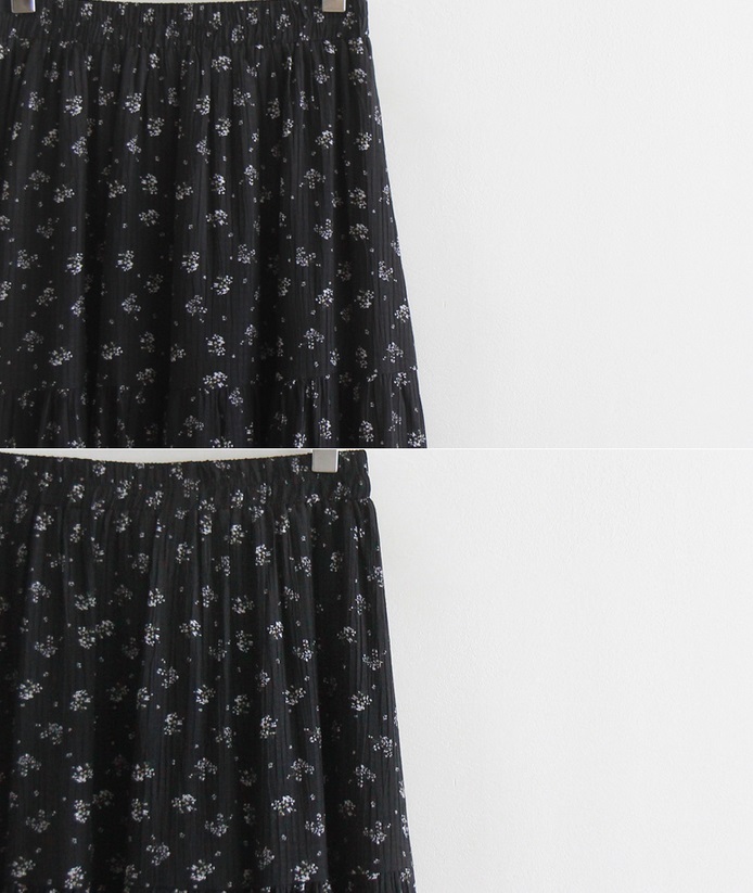 Forever Kids 正韓  迷你花卉柔皺感 長裙【A60307】