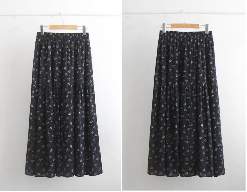 Forever Kids 正韓  迷你花卉柔皺感 長裙【A60307】