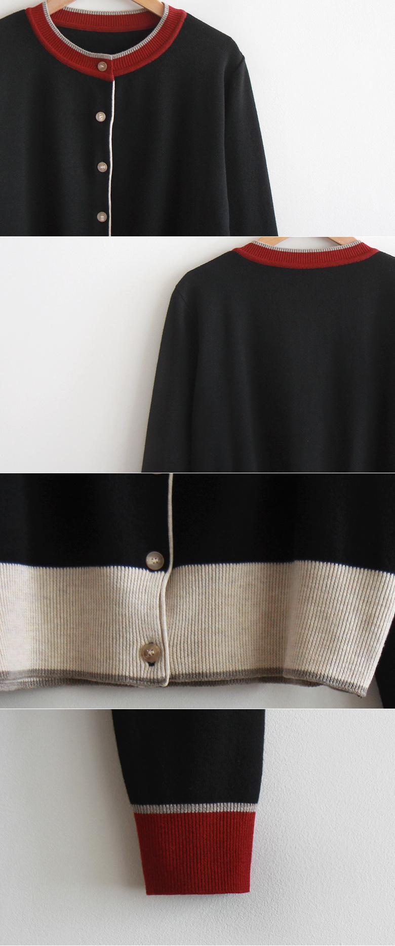 Forever Kids 正韓 配色設計排扣針織外套上衣【H60008】韓國代購