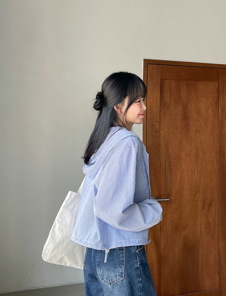 Forever Kids 正韓 半短連帽條紋外套【B60308】 