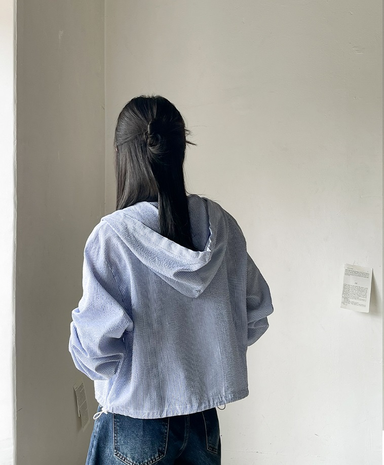 Forever Kids 正韓 半短連帽條紋外套【B60308】 