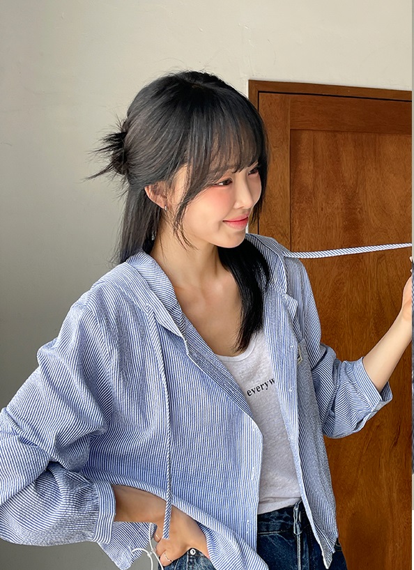 Forever Kids 正韓 半短連帽條紋外套【B60308】 