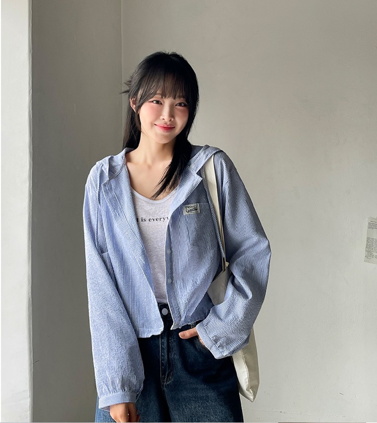 Forever Kids 正韓 半短連帽條紋外套【B60308】 