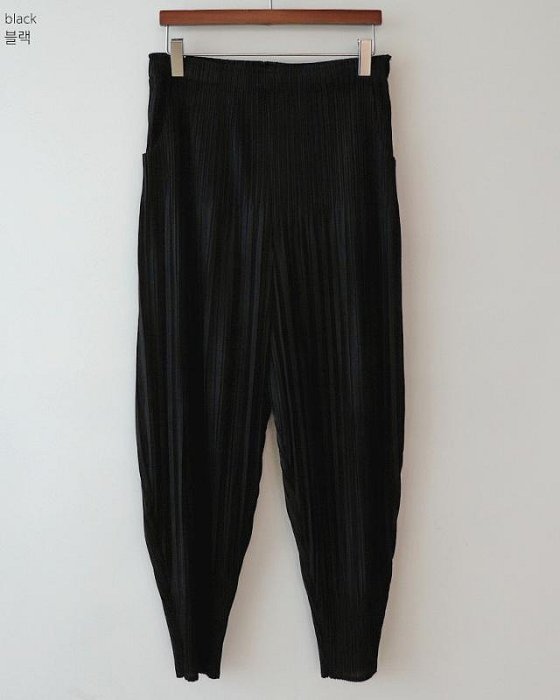 Forever Kids 正韓 光澤皺褶 彈性設計感寬鬆 休閒褲 九分褲【B68327】韓國代購