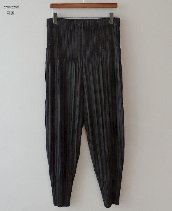 Forever Kids 正韓 光澤皺褶 彈性設計感寬鬆 休閒褲 九分褲【B68327】韓國代購