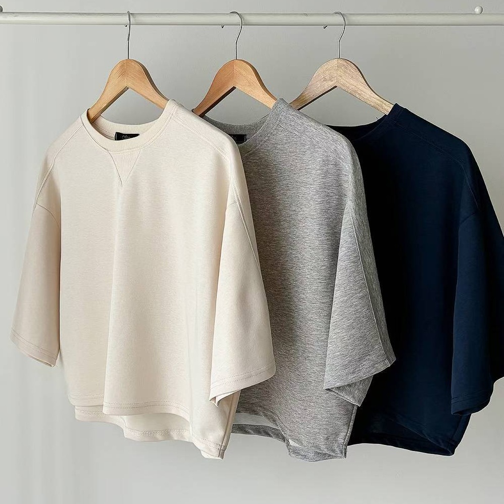 Forever Kids 正韓 落肩倒三角純棉七分袖T 上衣【DA60006】韓國代購