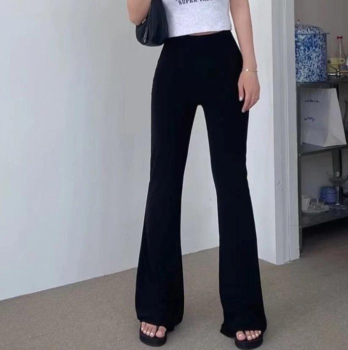 Forever Kids  正韓 韓國熱銷十萬款!!大推薦~涼感薄款顯瘦好穿 喇叭褲彈性 魔術褲休閒褲【A66602】韓國代購