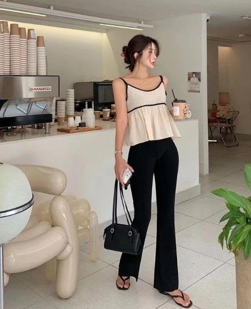 Forever Kids  正韓 韓國熱銷十萬款!!大推薦~涼感薄款顯瘦好穿 喇叭褲彈性 魔術褲休閒褲【A66602】韓國代購