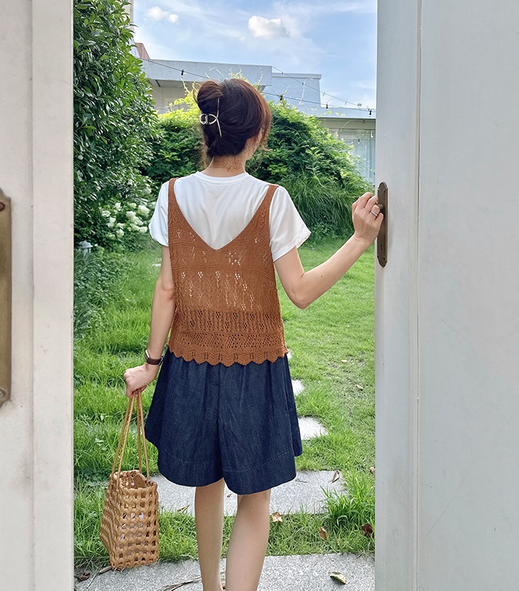 Forever Kids 正韓 層次穿搭下擺波浪編織 針織背心【A60406】