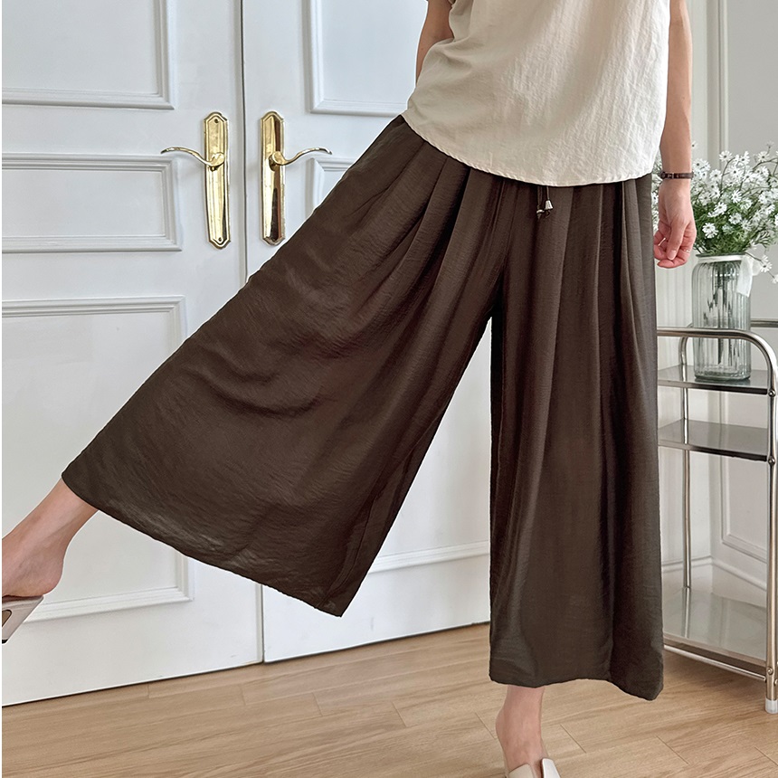 Forever Kids 正韓 飄逸輕盈抽繩寬褲 褲裙【A60408】 