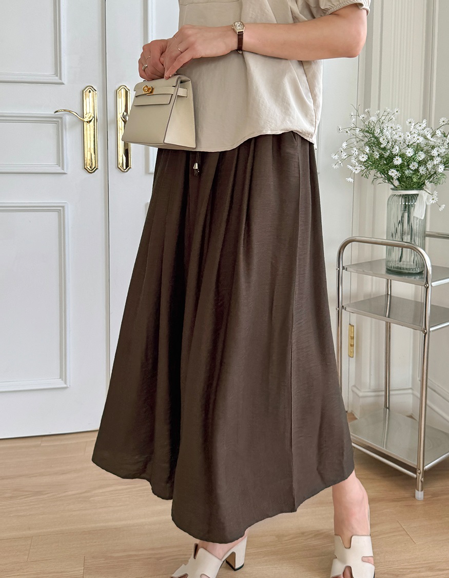 Forever Kids 正韓 飄逸輕盈抽繩寬褲 褲裙【A60408】 