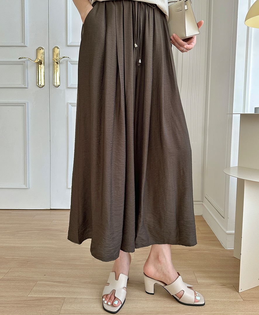 Forever Kids 正韓 飄逸輕盈抽繩寬褲 褲裙【A60408】 