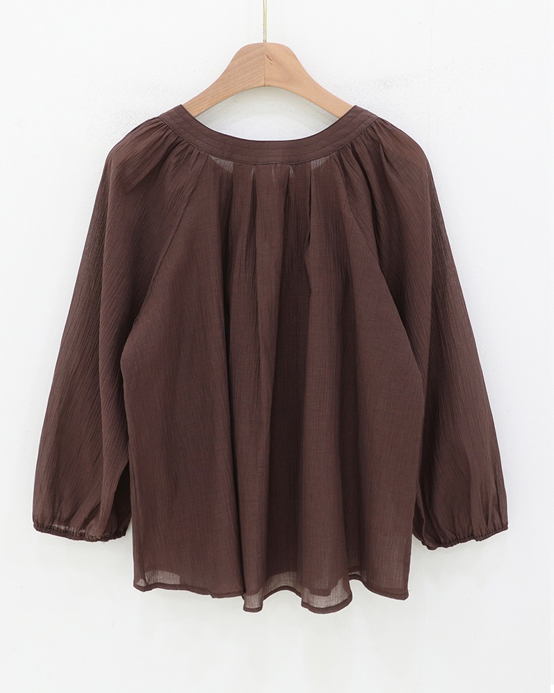 Forever Kids 正韓 氣質開扣抓褶飄逸襯衫【B60407】