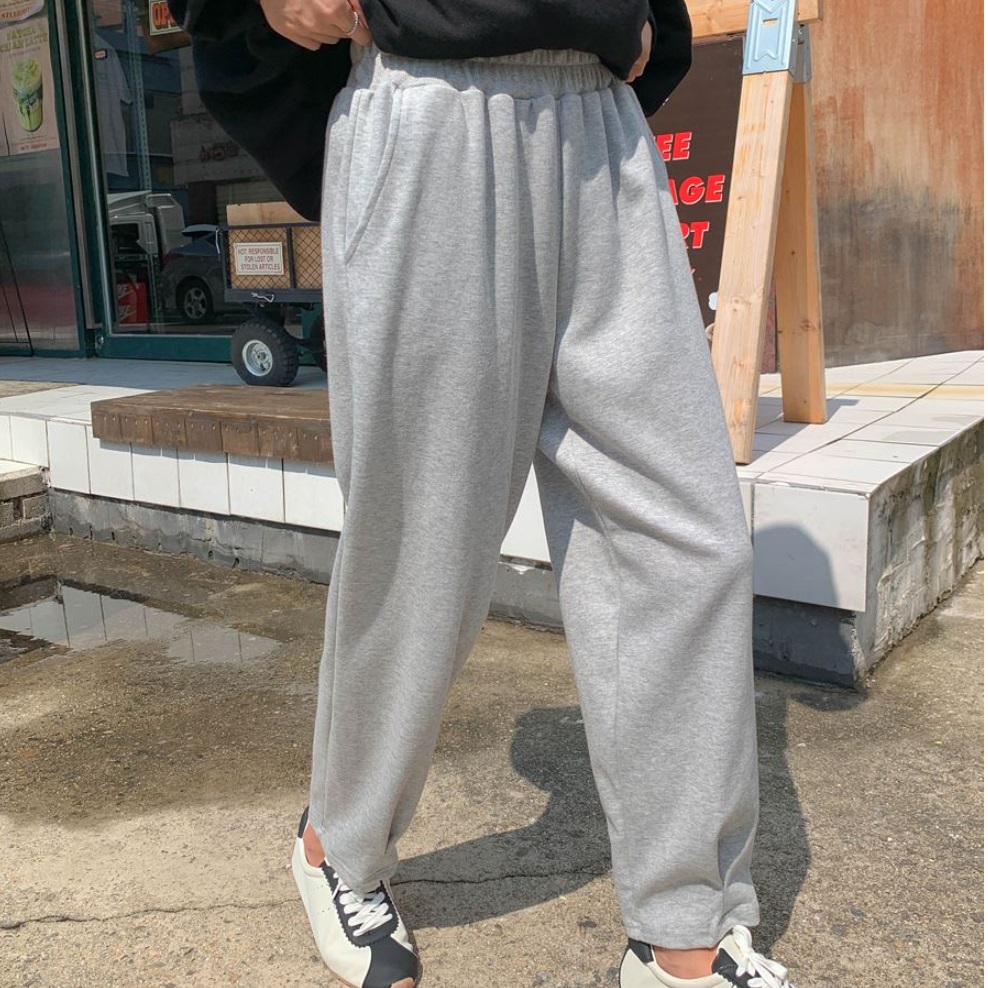 Forever Kids 正韓  鬆緊腰休閒打褶下擺棉褲【A60403】