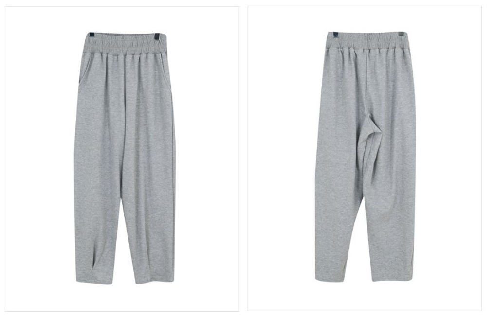 Forever Kids 正韓  鬆緊腰休閒打褶下擺棉褲【A60403】