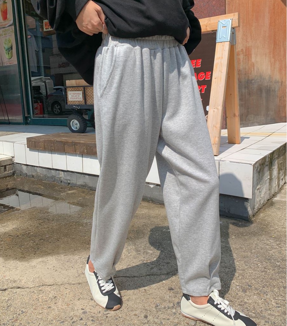 Forever Kids 正韓  鬆緊腰休閒打褶下擺棉褲【A60403】