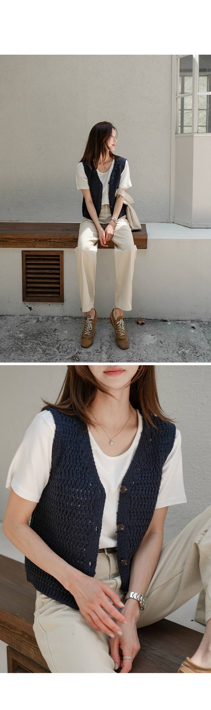 Forever Kids 正韓 V領排扣針織背心【C60403】