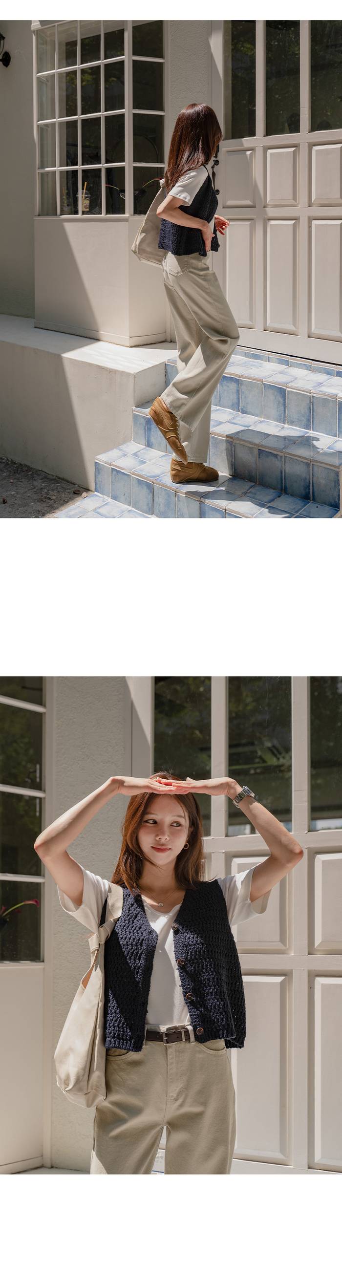 Forever Kids 正韓 V領排扣針織背心【C60403】