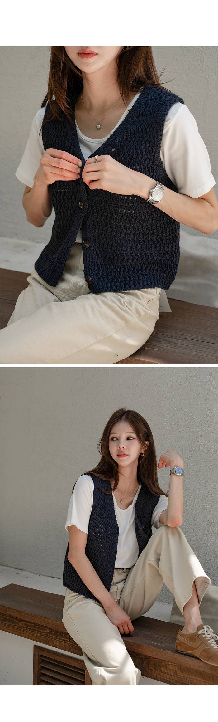 Forever Kids 正韓 V領排扣針織背心【C60403】